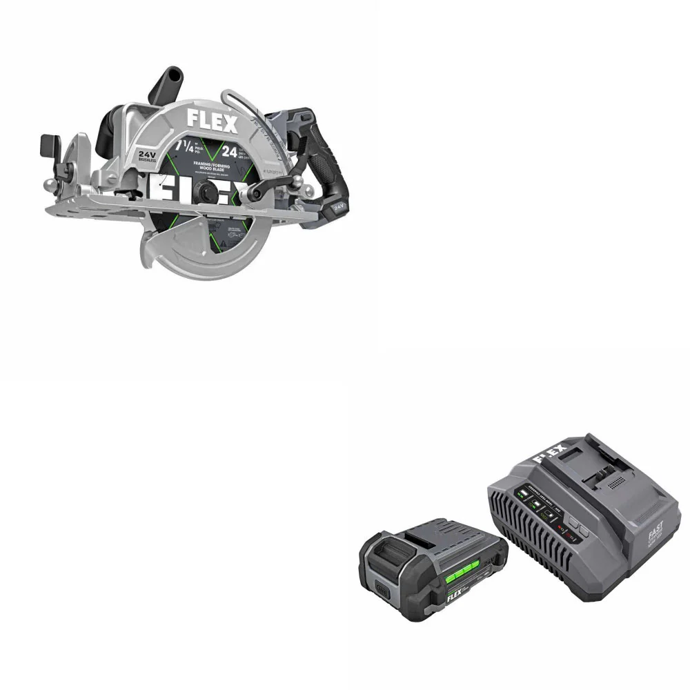 Flex FX2141R-Z 7-1-4 Circular Saw Bare Tool W/ FREE FX0411-1F 3.5Ah Starter Kit - Mactool Shop