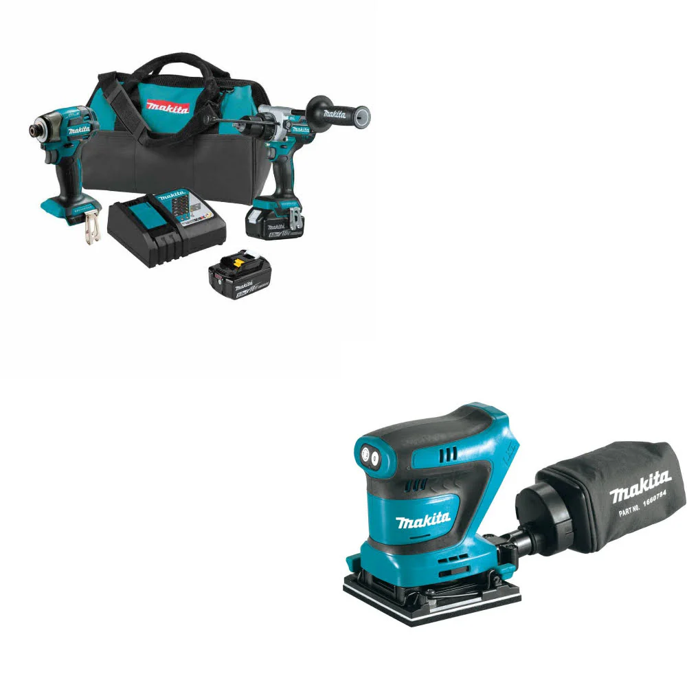 Makita XT297T 18V LXT Li-Ion 2 Pc. Combo Kit W/ FREE XOB02Z 18V LXT Sander, Bare - Mactool Shop