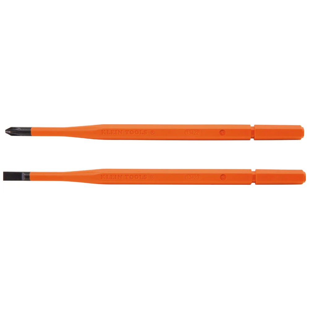 Klein 13156 Screwdriver Blades, Insulated Single-End, 2-Pack - Mactool Shop