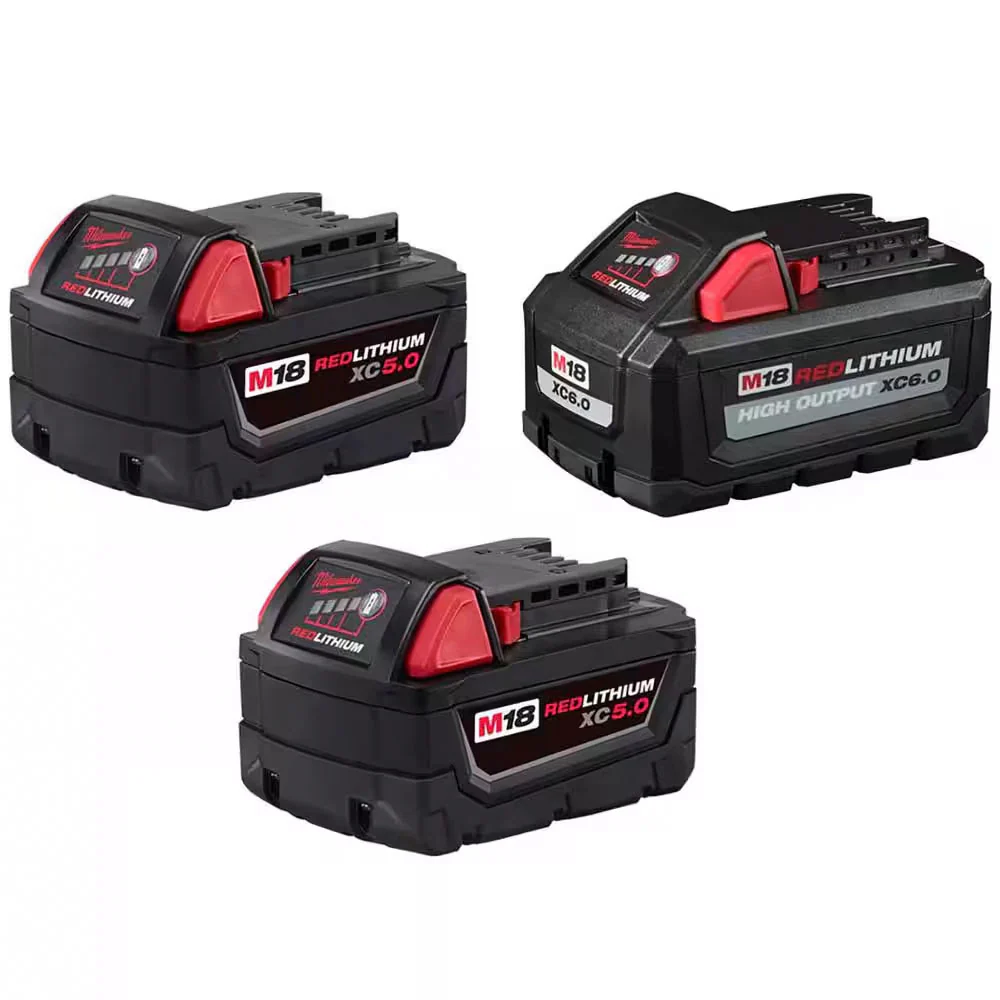 Milwaukee 48-11-1856 M18 18-Volt Lithium-Ion (1) High Output 6.0Ah Battery and (2) 5.0Ah Battery (3-Pack) - Mactool Shop