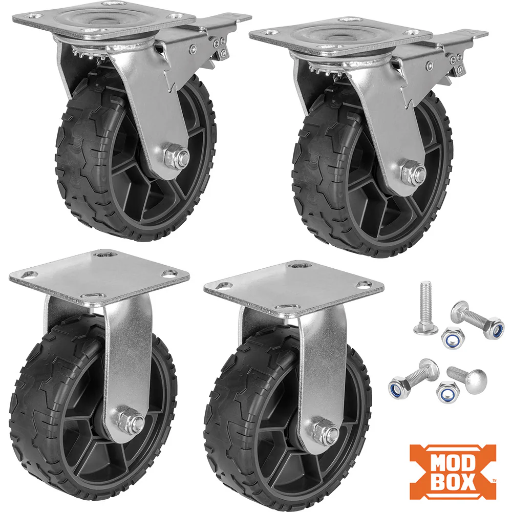 Klein 54850MB MODbox Utility Cart Caster Replacement Wheel Set, 6
