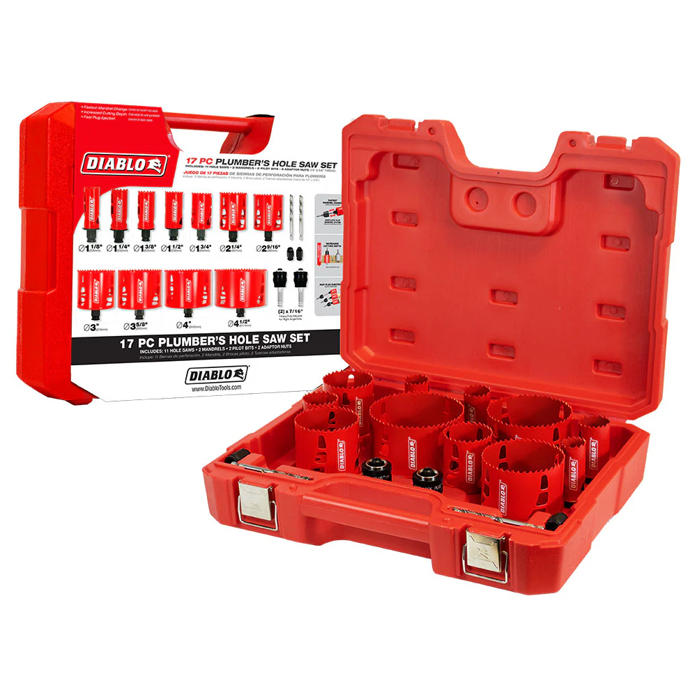 Diablo DHS17SPL 17 Pc Plumber's Bi-Metal Hole Saw Set - Mactool Shop