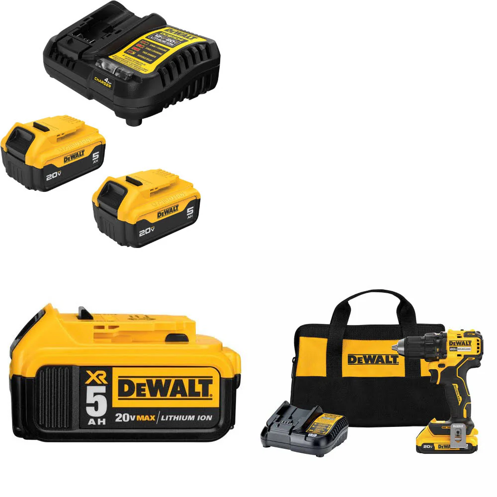 DeWalt DCB205-2C 20V Starter Kit W/ DCB205 20V Battery Pack & Drill/Driver Kit - Mactool Shop