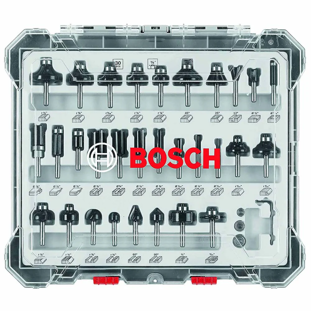 Bosch RBS030MBS 30pc. Carbide-Tipped Wood Router Bit Set - Mactool Shop