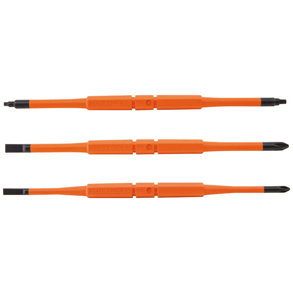Klein 13157 Screwdriver Blades, Insulated Double-End, 3-Pack - Mactool Shop