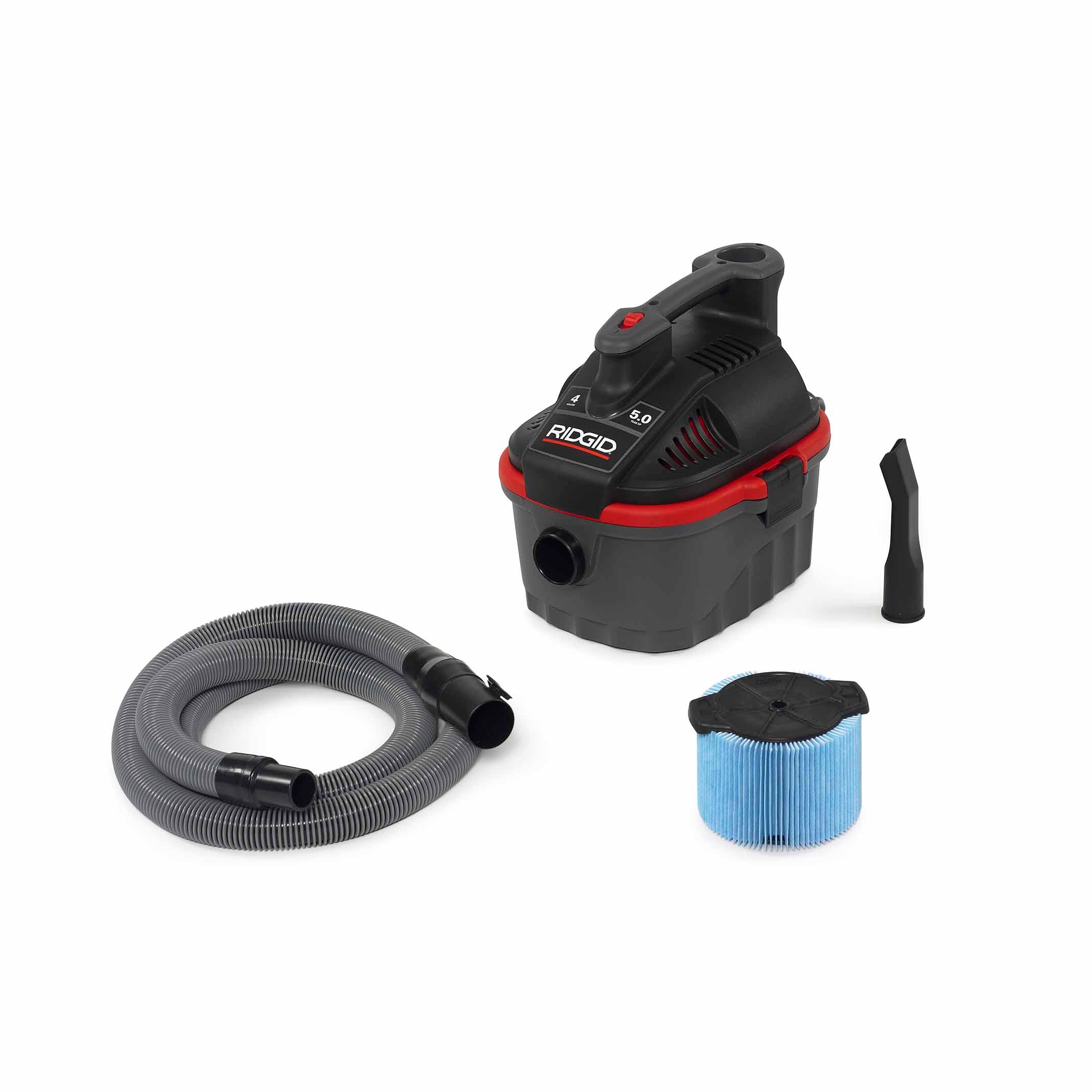RIDGID 50313 4000RV 4 Gal Portable Red Wet/Dry Vacuum - Mactool Shop