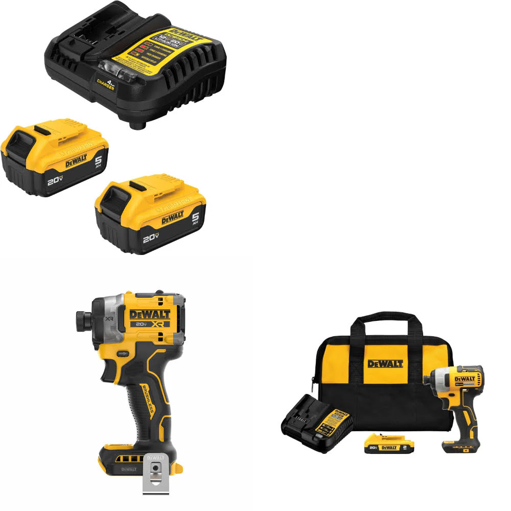 DeWalt DCB205-2C 20V Starter Kit W/ DCF860B Impact Driver & Impact Driver Kit - Mactool Shop