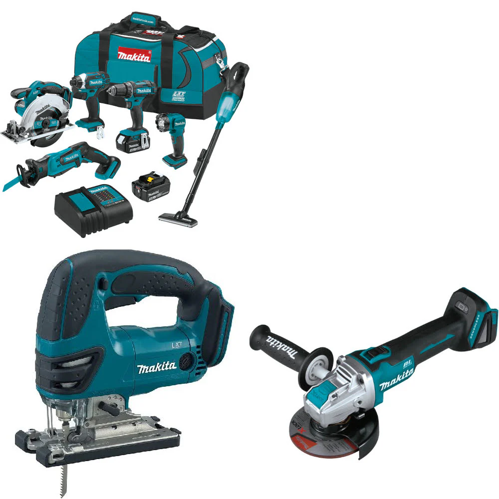 Makita XT614SX1 18V LXT 6-Pc. Combo Kit W/ FREE XVJ03Z 18V Jig Saw & Grinder - Mactool Shop