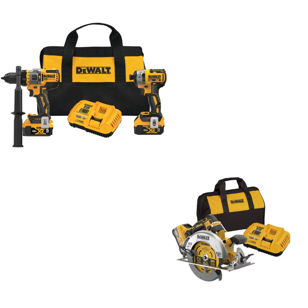 DeWalt DCK2100P2 20V MAX 2-Tool Combo Kit W/ DCS590WW1 20V Max XR Circ Saw Kit - Mactool Shop