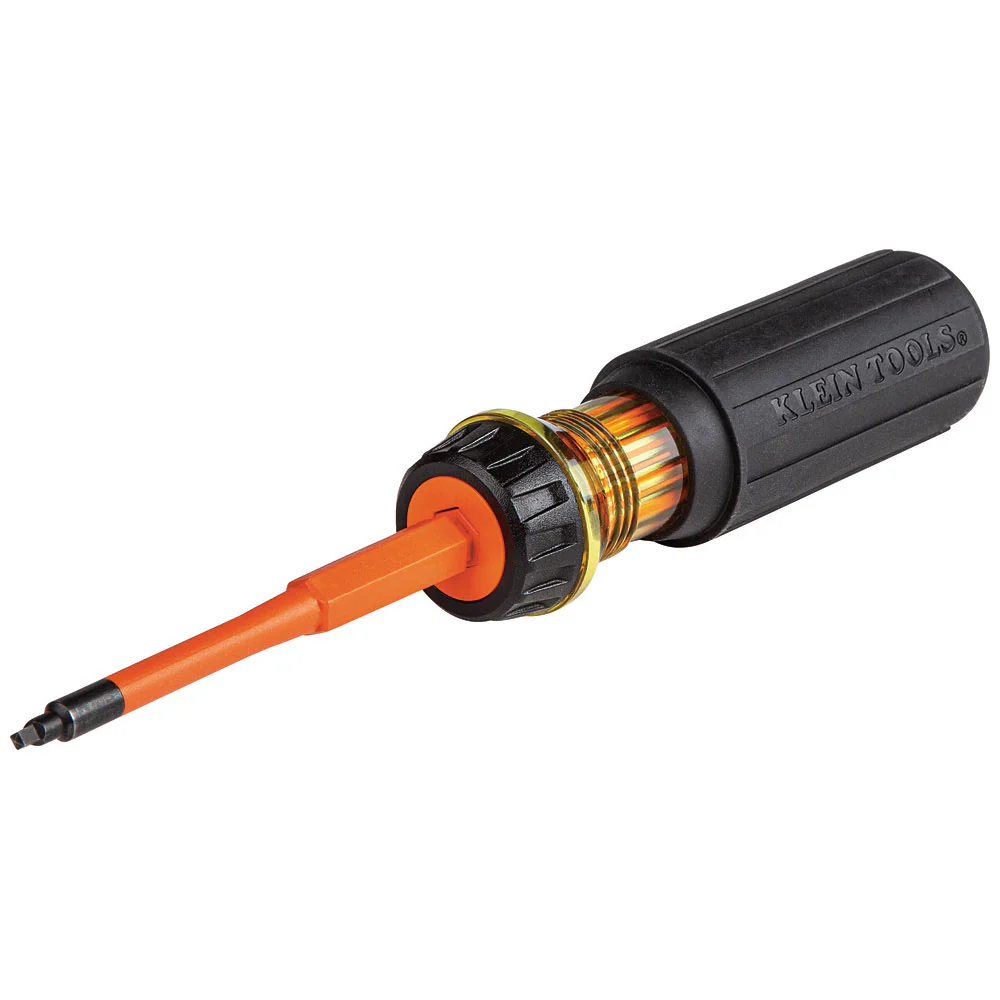Klein 32287 2-in-1 Insulated Flip-Blade Screwdriver, #1/#2 Square - Mactool Shop