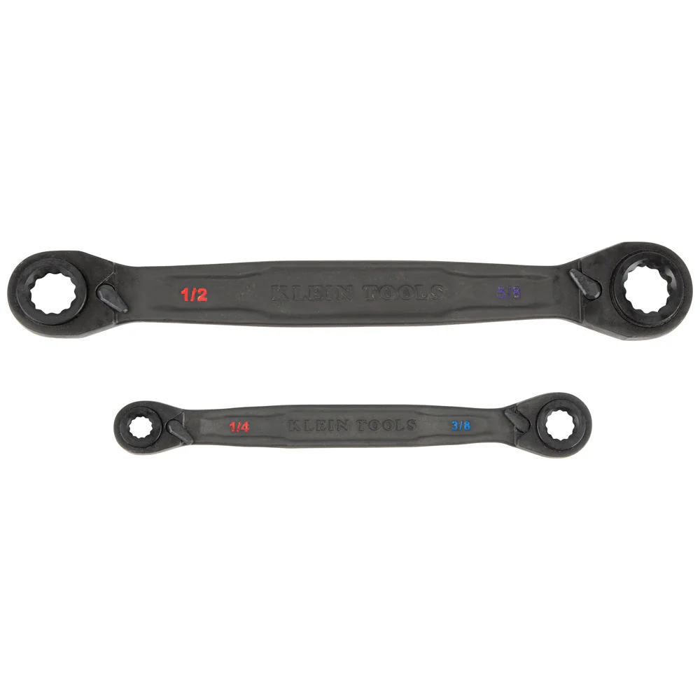 Klein 68216 4-in-1 Ratcheting Wrench Set, SAE, 2-Piece - Mactool Shop