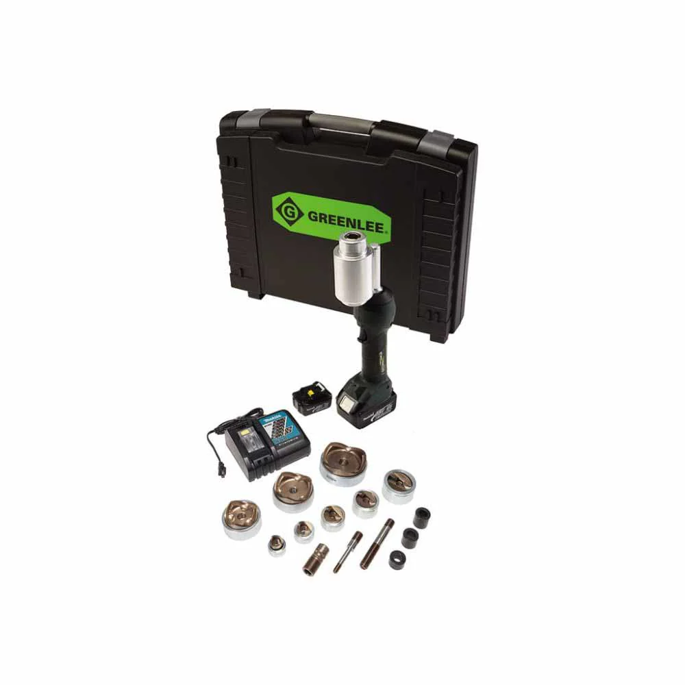 Greenlee LS100X11SS4X Intelli-Punch 11-Ton Tool with SlugSplitter Knockouts 1/2
