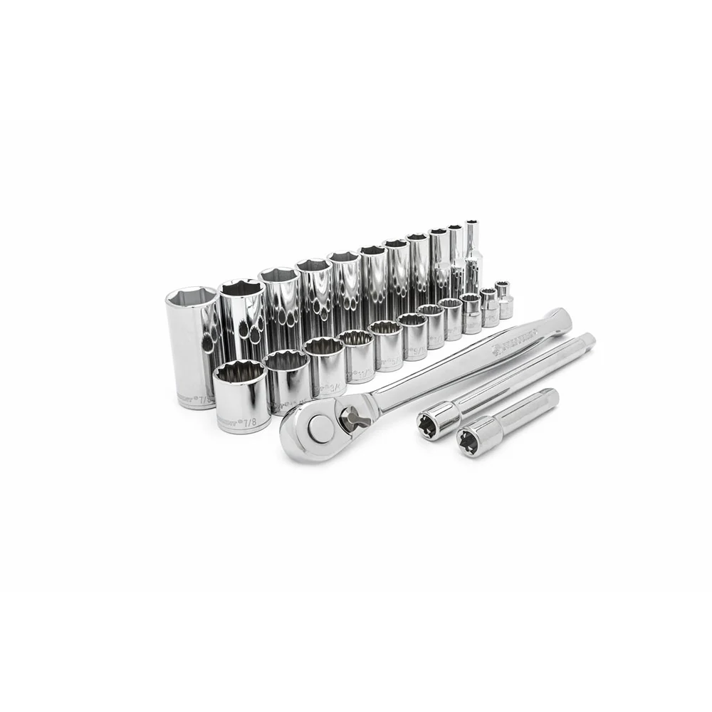 Crescent CSWS8N 25 Pc 3/8 Dr 6 & 12 Pt Std & Dp SAE Mechanics Tool Set - Mactool Shop