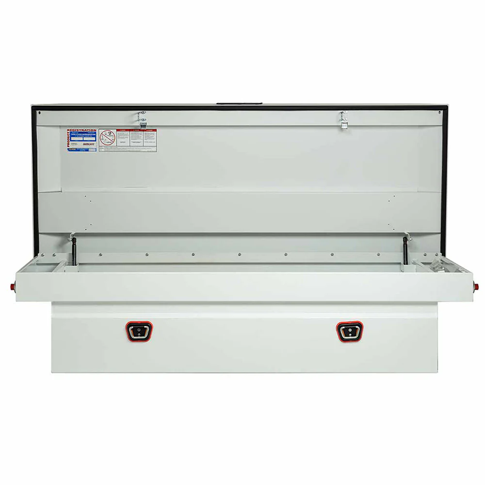 Weather Guard 116-3-03 Model 116-3-03 Saddle Box, Steel, Full Extra Wide, White, 14.5 Cu. Ft. - Mactool Shop