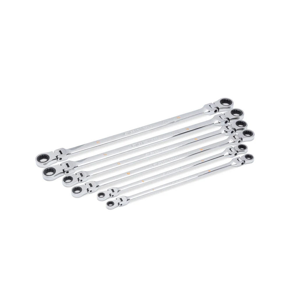 GearWrench 86830 6 Piece 90-Tooth 12 Point Metric GearBox Double Flex Ratcheting Wrench Set - Mactool Shop