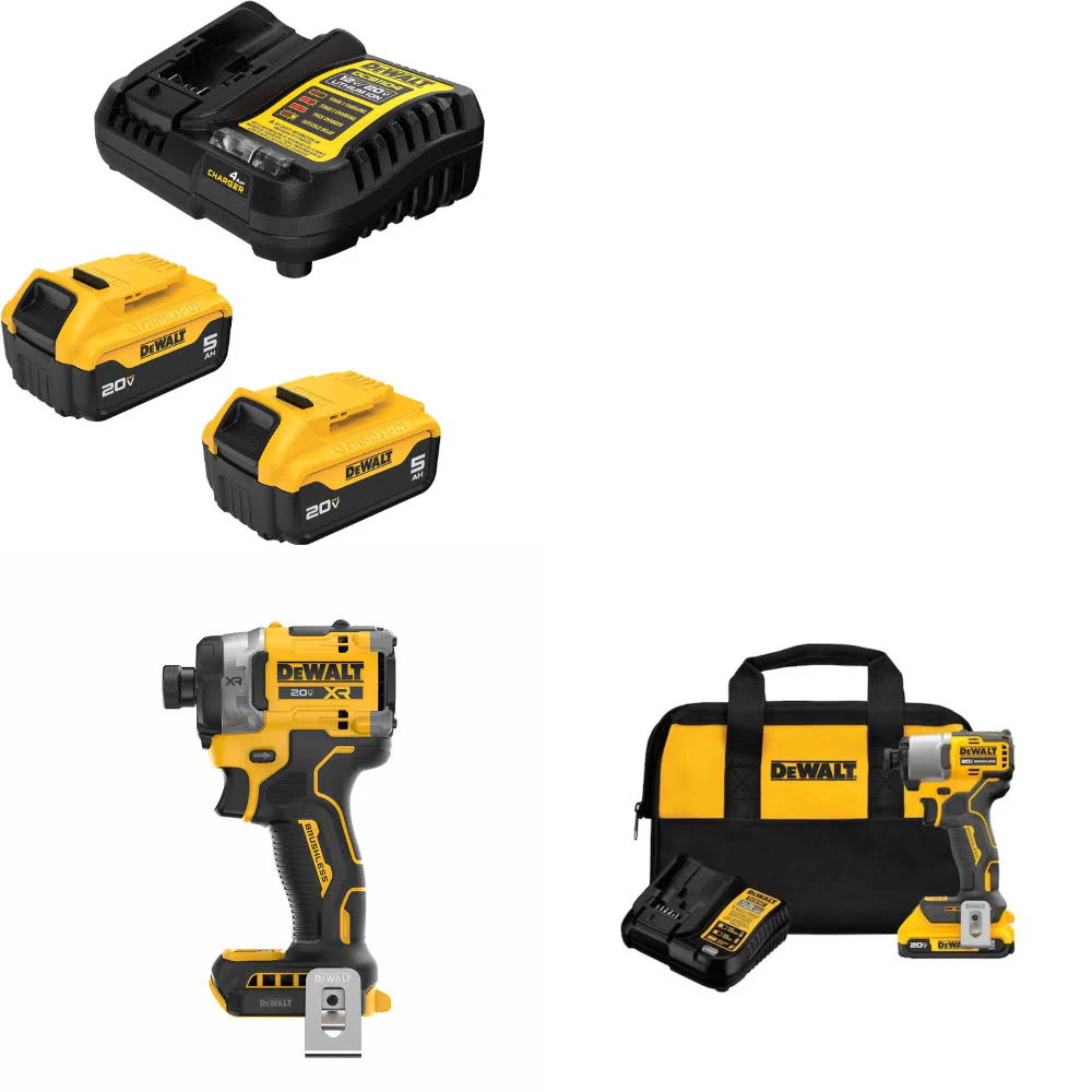 DeWalt DCB205-2C 20V Starter Kit W/ DCF860B Impact Driver & Impact Driver Kit - Mactool Shop
