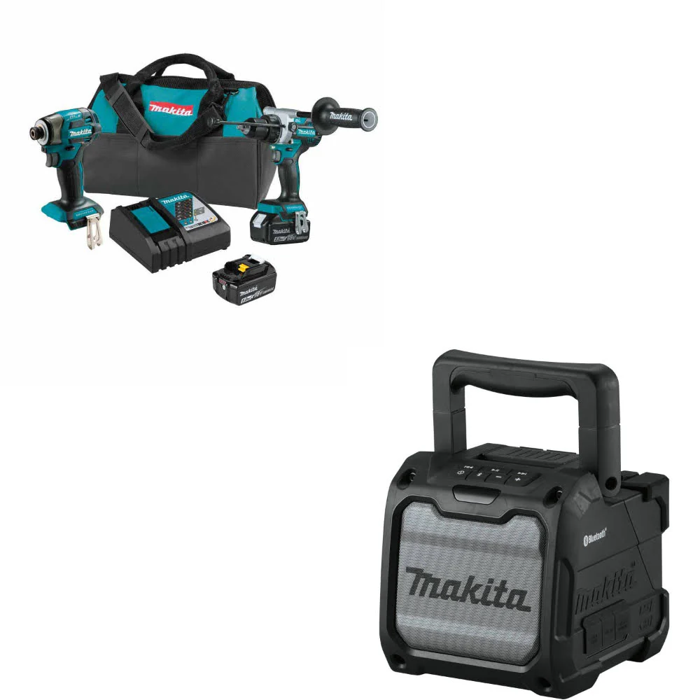 Makita XT297T 18V LXT Li-Ion 2 Pc. Combo Kit W/ FREE XRM08B 18V/12V Speaker - Mactool Shop