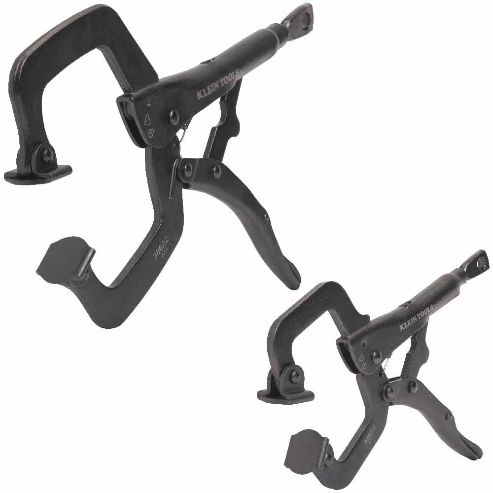 Klein 38662 C-Clamp Locking Pliers with Swivel Jaws Set, 6