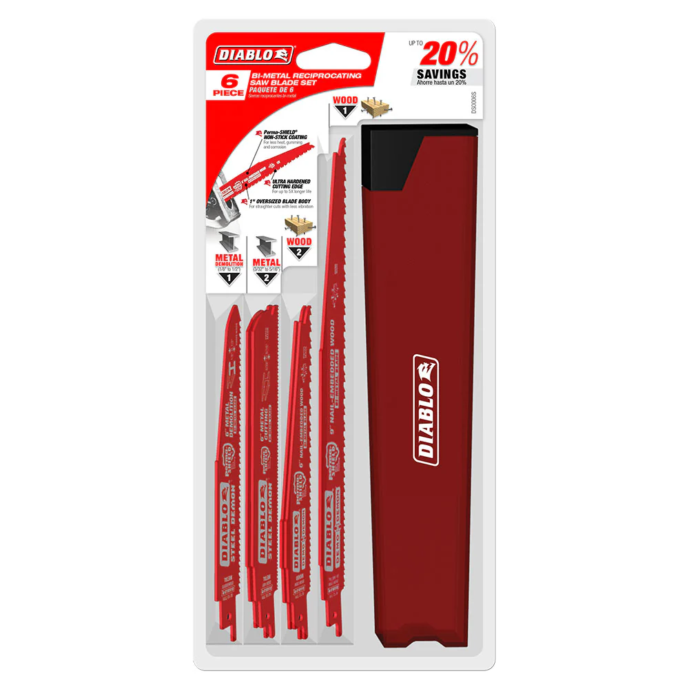 Diablo DS006S 6 pc Nail-Embedded Wood & Metal Cutting/Demolition Recip Set - Mactool Shop