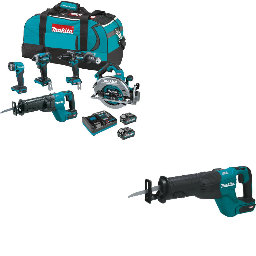 Makita GT501M 40V max XGT 5Pc. Combo Kit W/ FREE GRJ01Z 40V max XGT Recip Saw - Mactool Shop