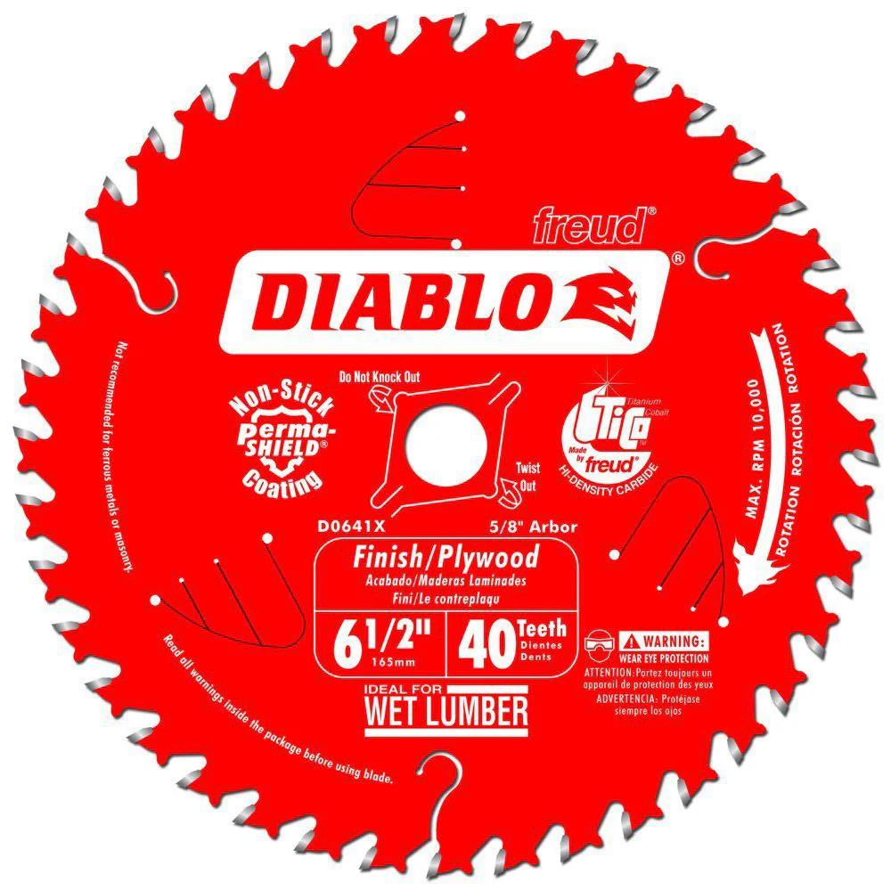 Diablo D0641X 6-1/2 In. X 40T Finish/plywood Saw Blade - Mactool Shop