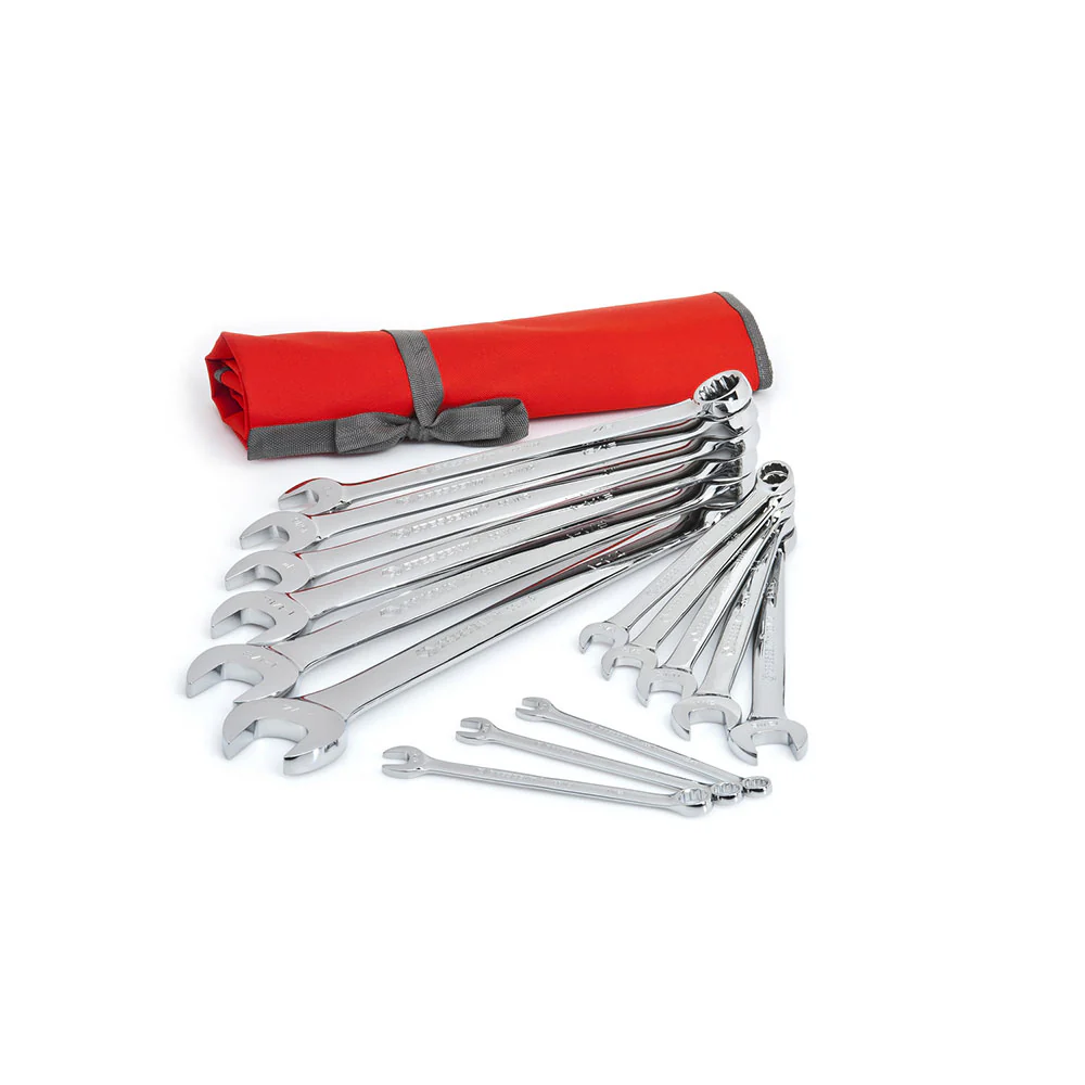 Crescent CCWS4 14 Pc. 12 Point SAE Combination Wrench Set with Tool Roll - Mactool Shop