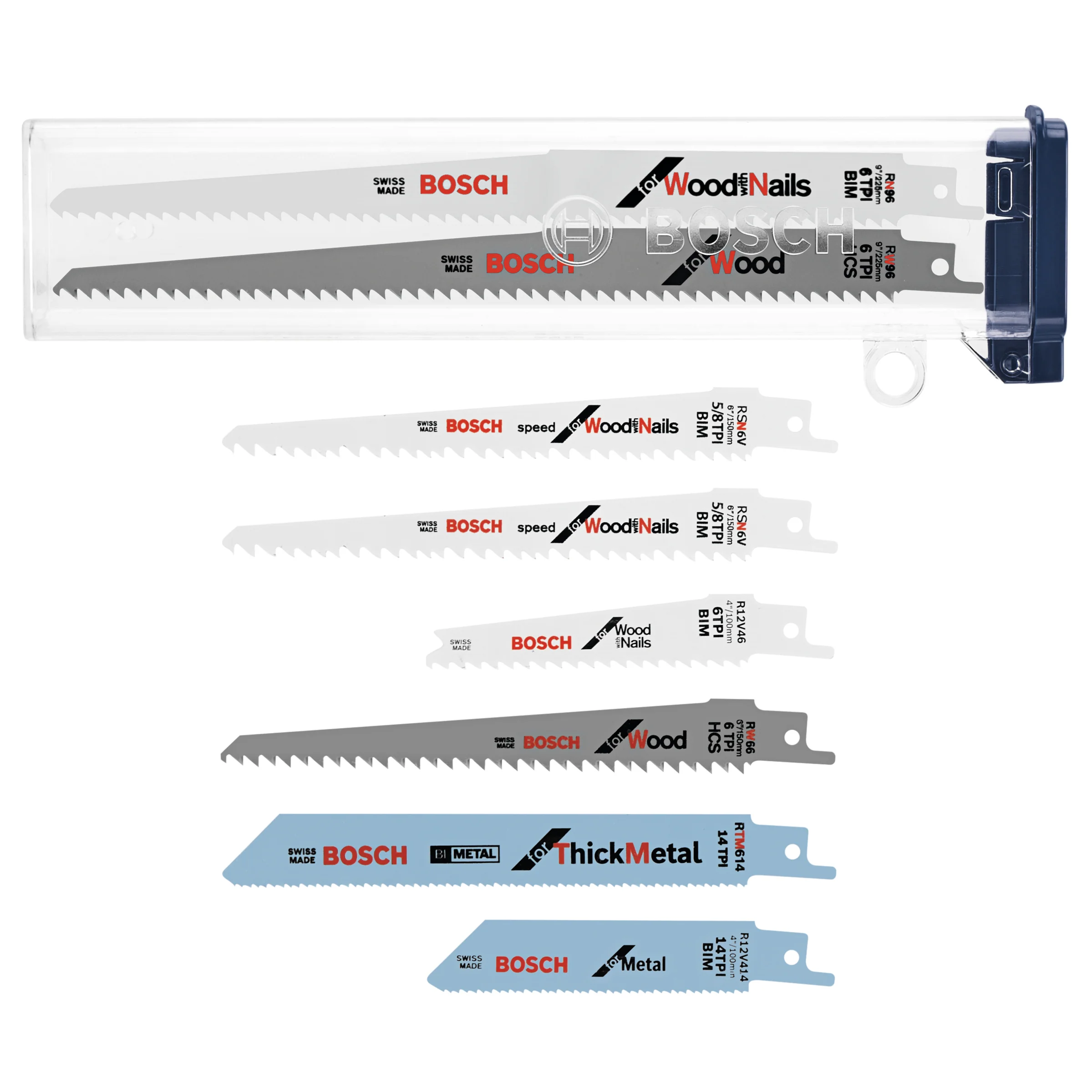 Bosch RSAP8PK 8 pc. All-Purpose Reciprocating Saw Blade Set - Mactool Shop