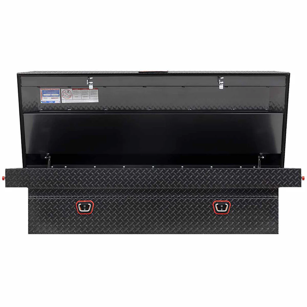 Weather Guard 117-6-03 Model 117-6-03 Saddle Box, Aluminum, Full Extra Wide, Gunmetal Gray, 14.4 Cu. Ft. - Mactool Shop