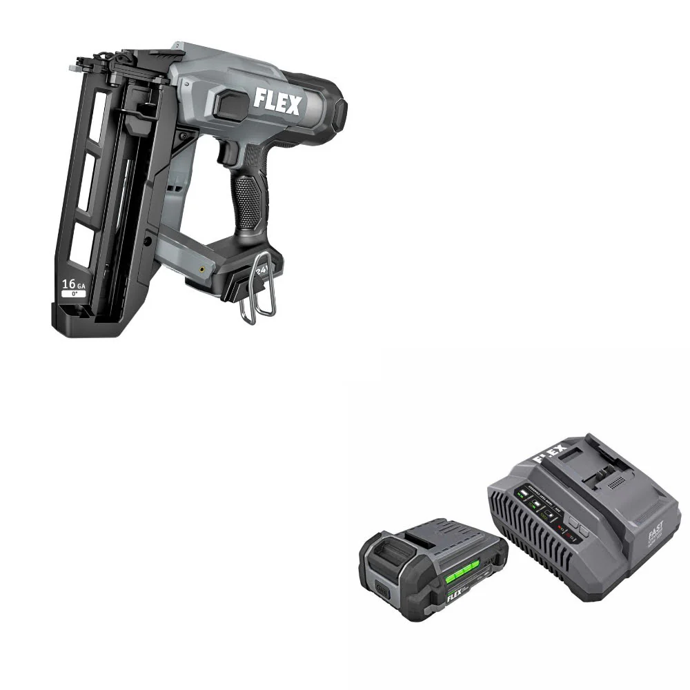 Flex FX4321-Z 16Ga Straight Nailer, Bare W/ FREE FX0411-1A 2.5Ah Starter Kit - Mactool Shop