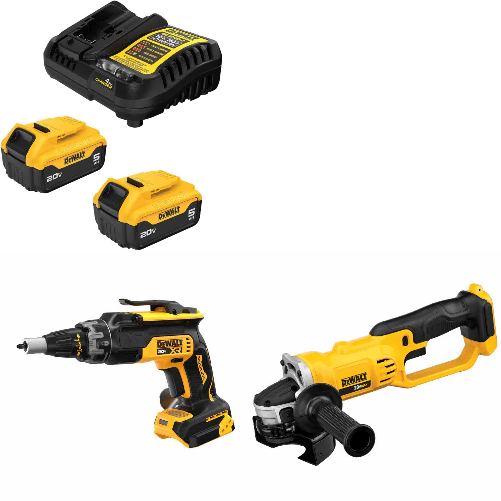 DeWalt DCB205-2C 20V Max Starter Kit W/ DCF630B 20V Screwgun & Cut-Off Tool - Mactool Shop
