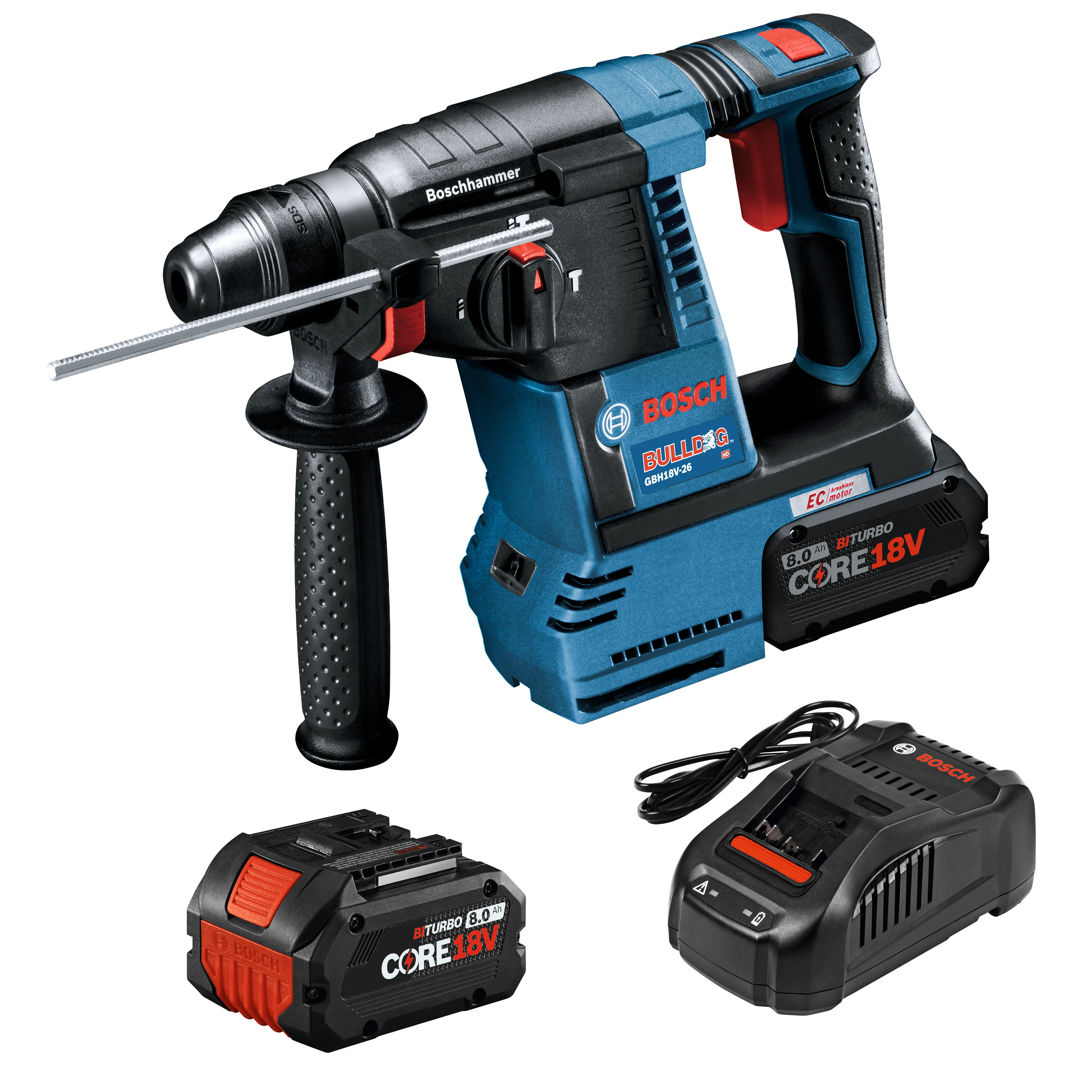 Bosch GBH18V-26K24A 18V Brushless SDS-plus® Bulldog™ 1 In. Rotary Hammer Kit - Mactool Shop