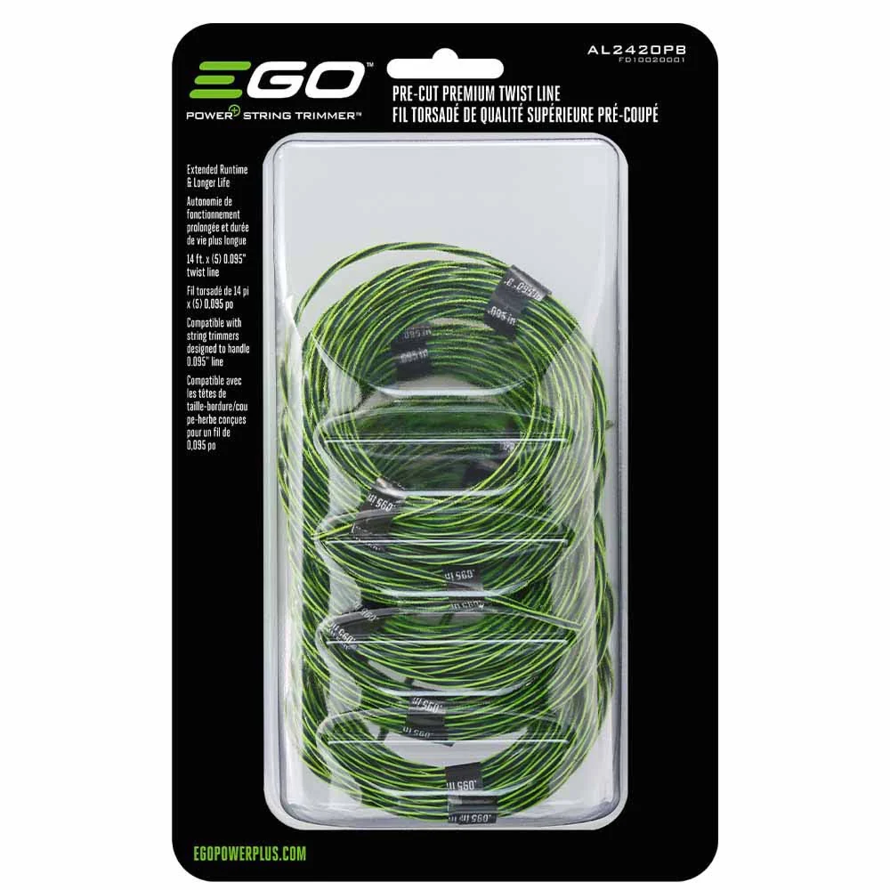 EGO AL2420PB Pre-Cut Premium Twist Line for String Trimmer, Green - Mactool Shop