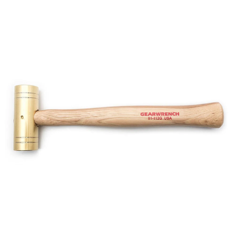 GearWrench 81-112G 2 lbs Brass Hammer with Hickory Handle - Mactool Shop