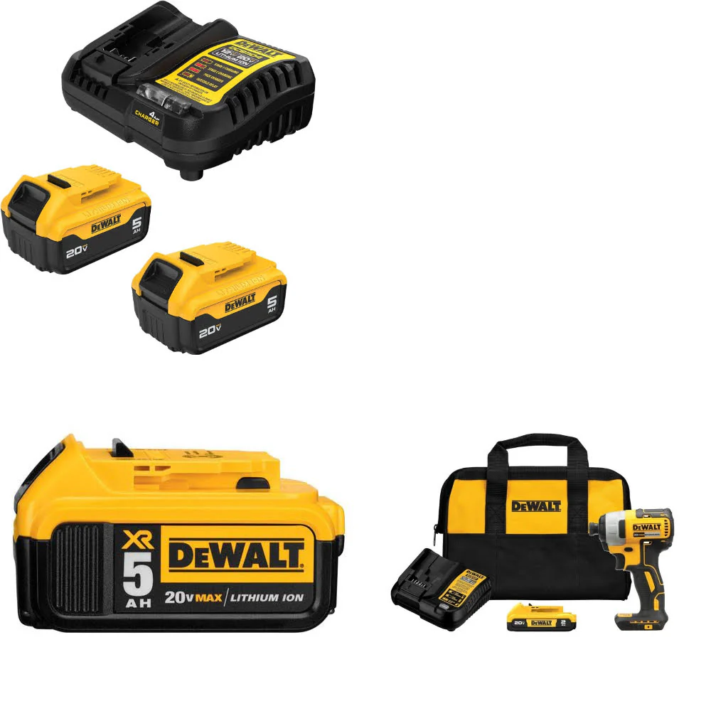 DeWalt DCB205-2C 20V Starter Kit W/ DCB205 20V Battery Pack & Impact Driver Kit - Mactool Shop