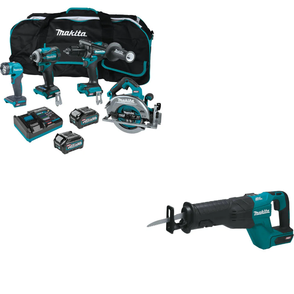 Makita GT400M1D1 40V max XGT 4Pc. Combo Kit W/ FREE GRJ01Z 40V max XGT Recip Saw - Mactool Shop