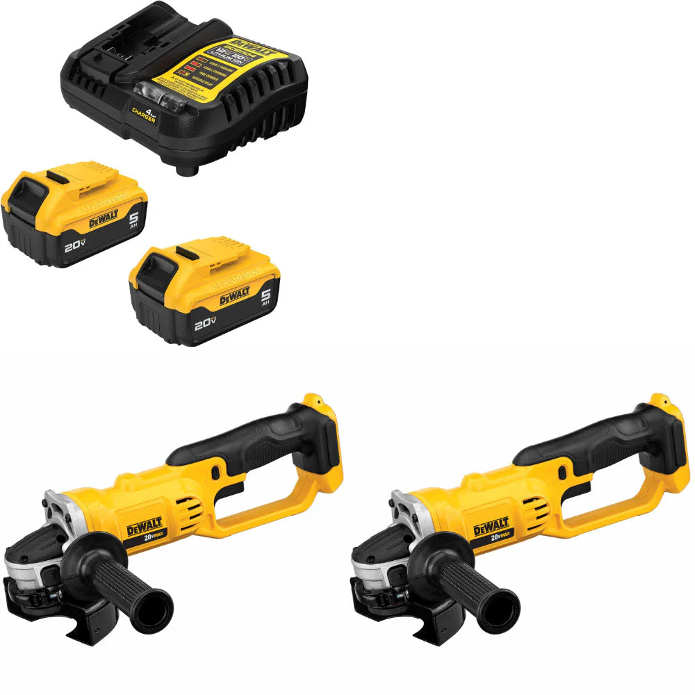 DeWalt DCB205-2C 20V MAX XR Starter Kit W/ FREE DCG412B 20V MAX Cut-Off Tool-2Pk - Mactool Shop