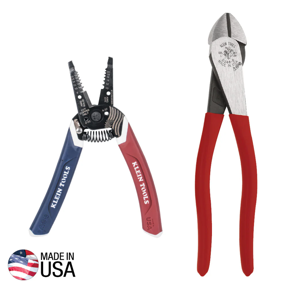Klein 94156 American Legacy Diagonal Plier and Klein-Kurve Wire Stripper/Cutter - Mactool Shop