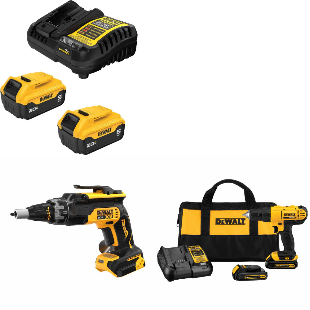 DeWalt DCB205-2C 20V Max Starter Kit W/ DCF630B 20V Screwgun & Drill/Driver Kit - Mactool Shop