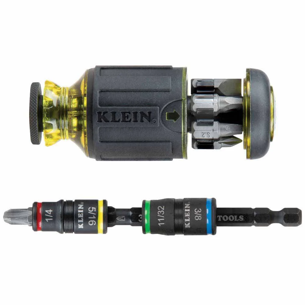 Klein Tools 32308HD 12-in-1 Impact Rated Stubby Driver Set with Flip Sockets - Mactool Shop