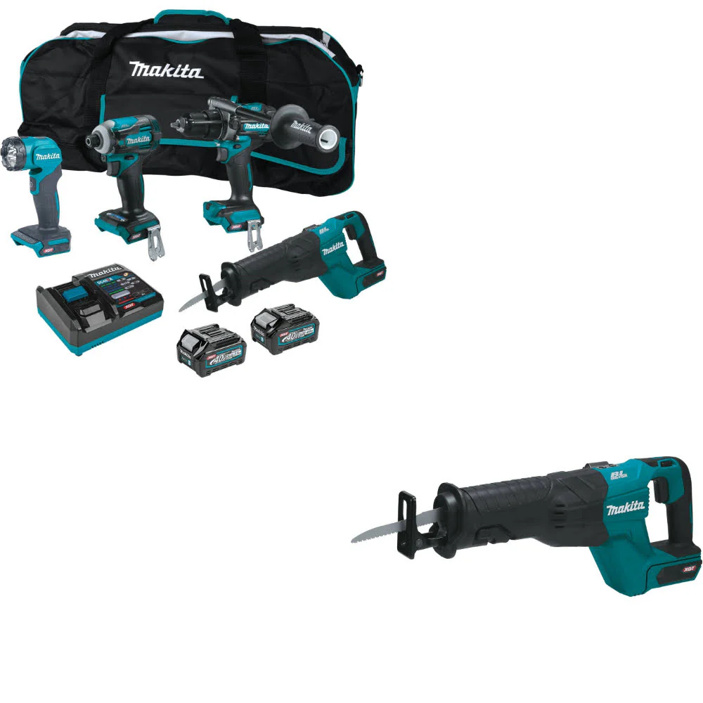 Makita GT401M1D1 40V max XGT 4Pc. Combo Kit W/ FREE GRJ01Z 40V max XGT Recip Saw - Mactool Shop
