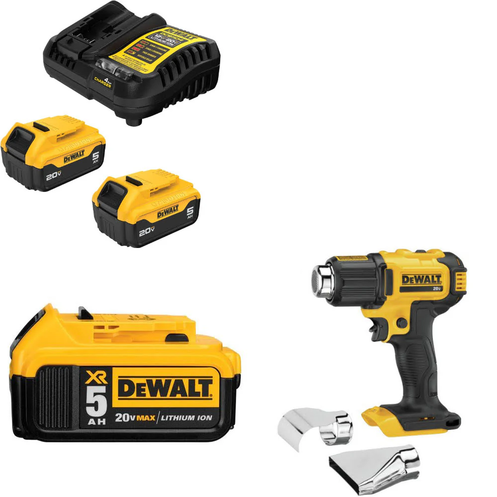 DeWalt DCB205-2C 20V Max Starter Kit W/ DCB205 20V Battery Pack & Heat Gun, Bare - Mactool Shop