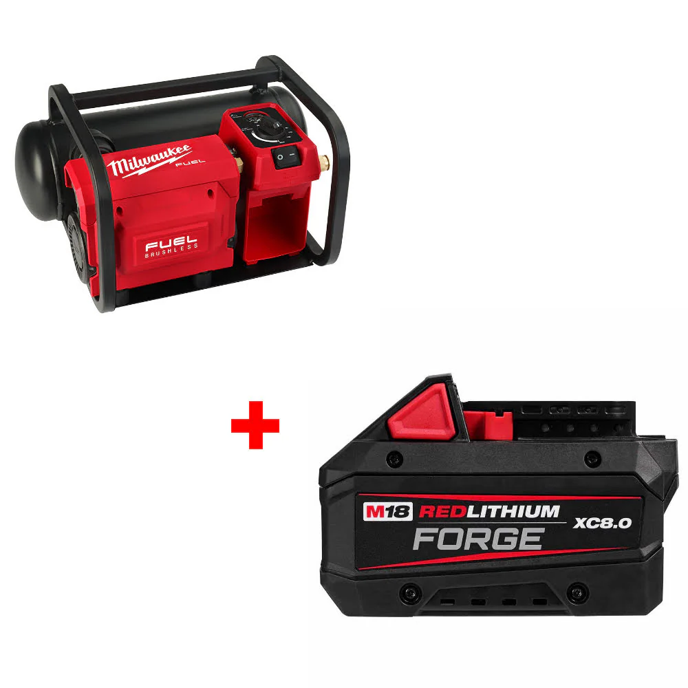 Milwaukee 2840-20 M18 FUEL 2Gal Compressor W/ FREE 48-11-1881 M18 Battery Pack - Mactool Shop