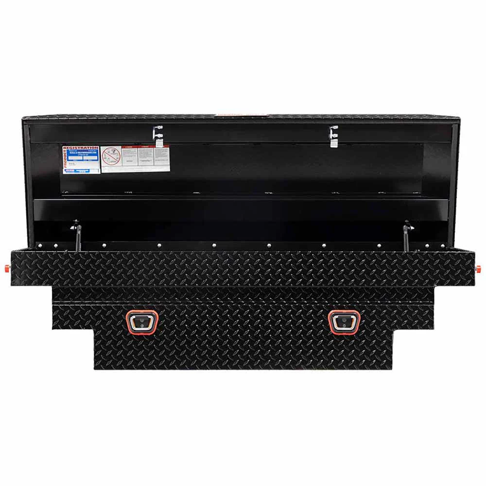 Weather Guard 137-5-03 Model 137-5-03 Saddle Box, Aluminum, Compact Deep, Gloss Black, 8.0 Cu. Ft. - Mactool Shop