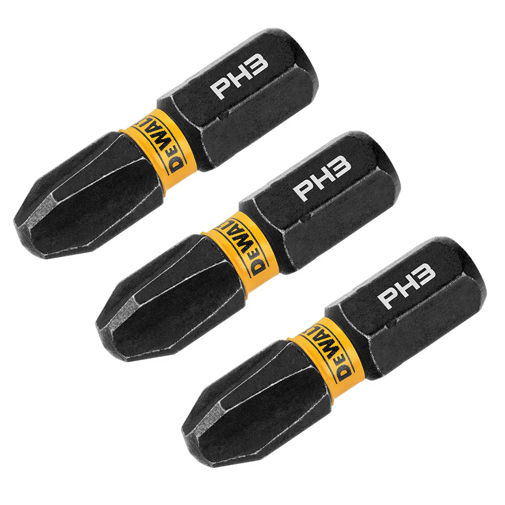 DeWalt DWAF1PH3IR3 PH3 FLEXTORQ 1/4 x 1in Impact Driver Bits, 3-Pack - Mactool Shop