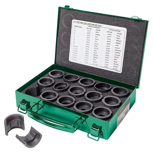Greenlee KD12CU 12-Ton Crimping Die Kit for #6 - 750 Copper Connectors - Mactool Shop