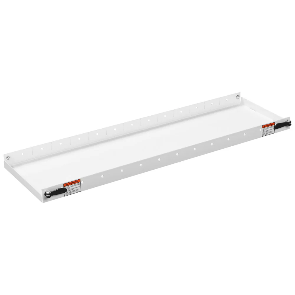 Weather Guard 9114-3-01 Fully-Hemmed White Heavy-Gauge Steel Accessory Shelf, 42