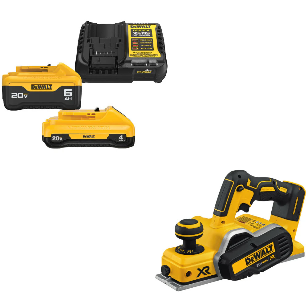 DeWalt DCB2460C 20V MAX 4Ah & 6Ah Starter Kit W/ FREE DCP580B 20V MAX Planer - Mactool Shop