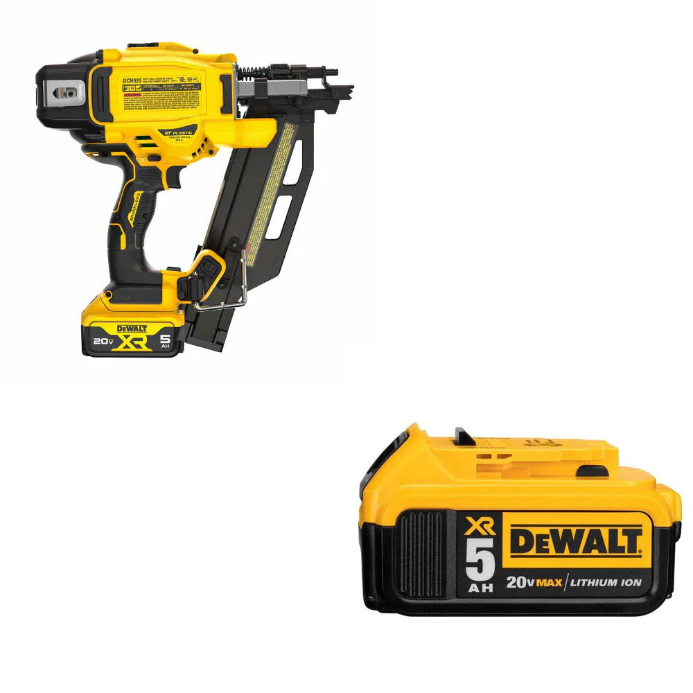 DeWalt DCN920P1 20V MAX XR 21° Nailer Kit W/ FREE DCB205 20V MAX XR Battery Pack - Mactool Shop