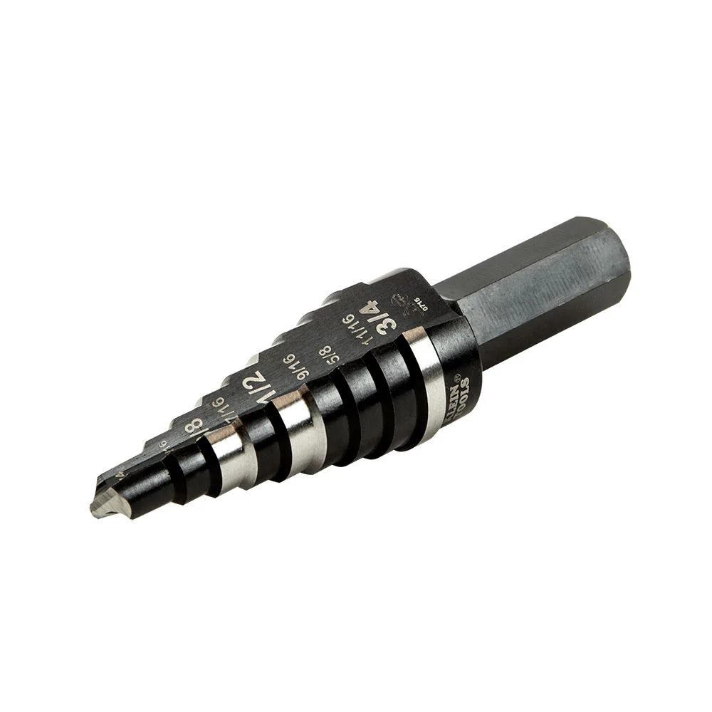Klein KTSB03 Step Drill Bit Double Fluted #3, 1/4 to 3/4