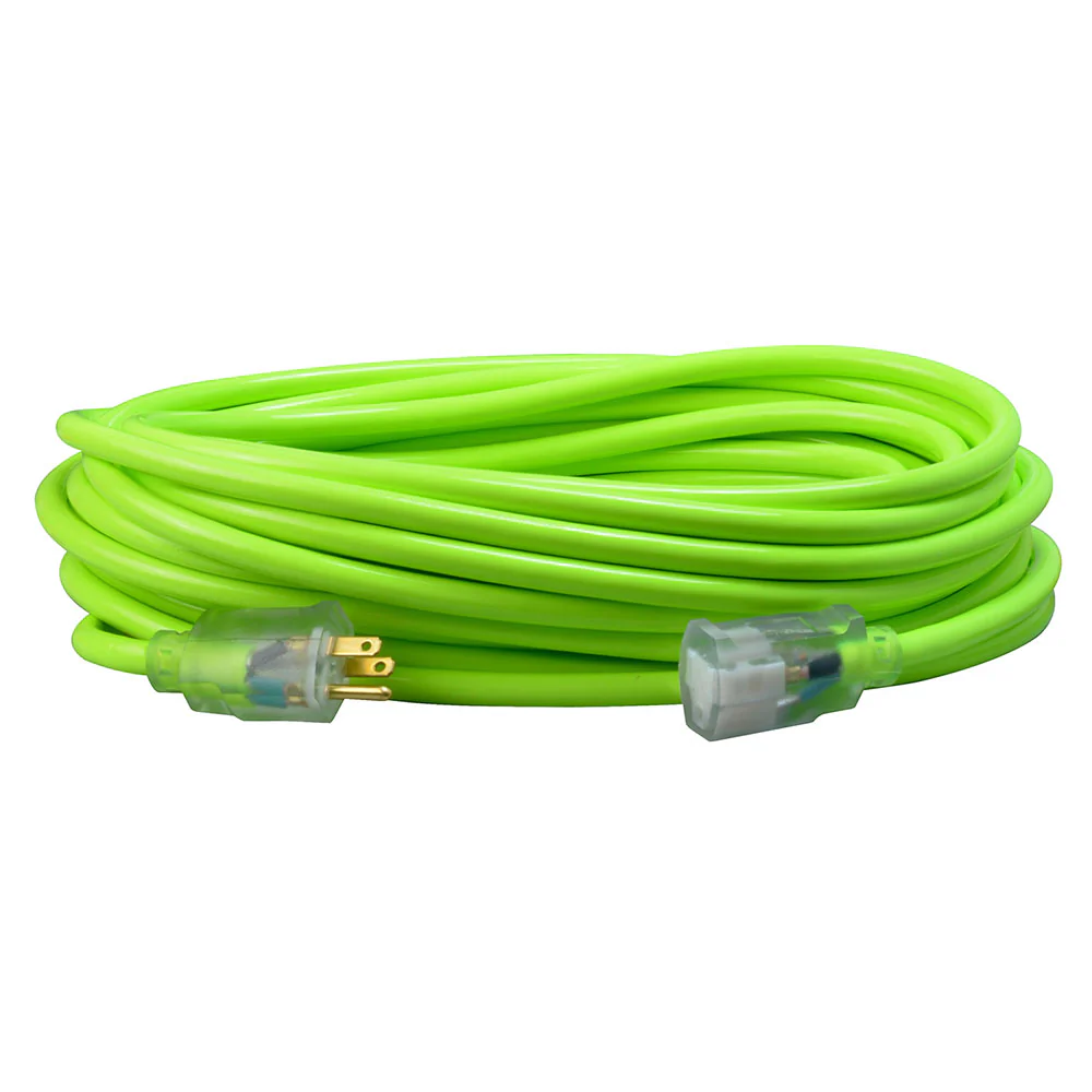 Southwire 2578SW000X 12/3 50' SJTW Cool Green with Lighted Ends - Mactool Shop